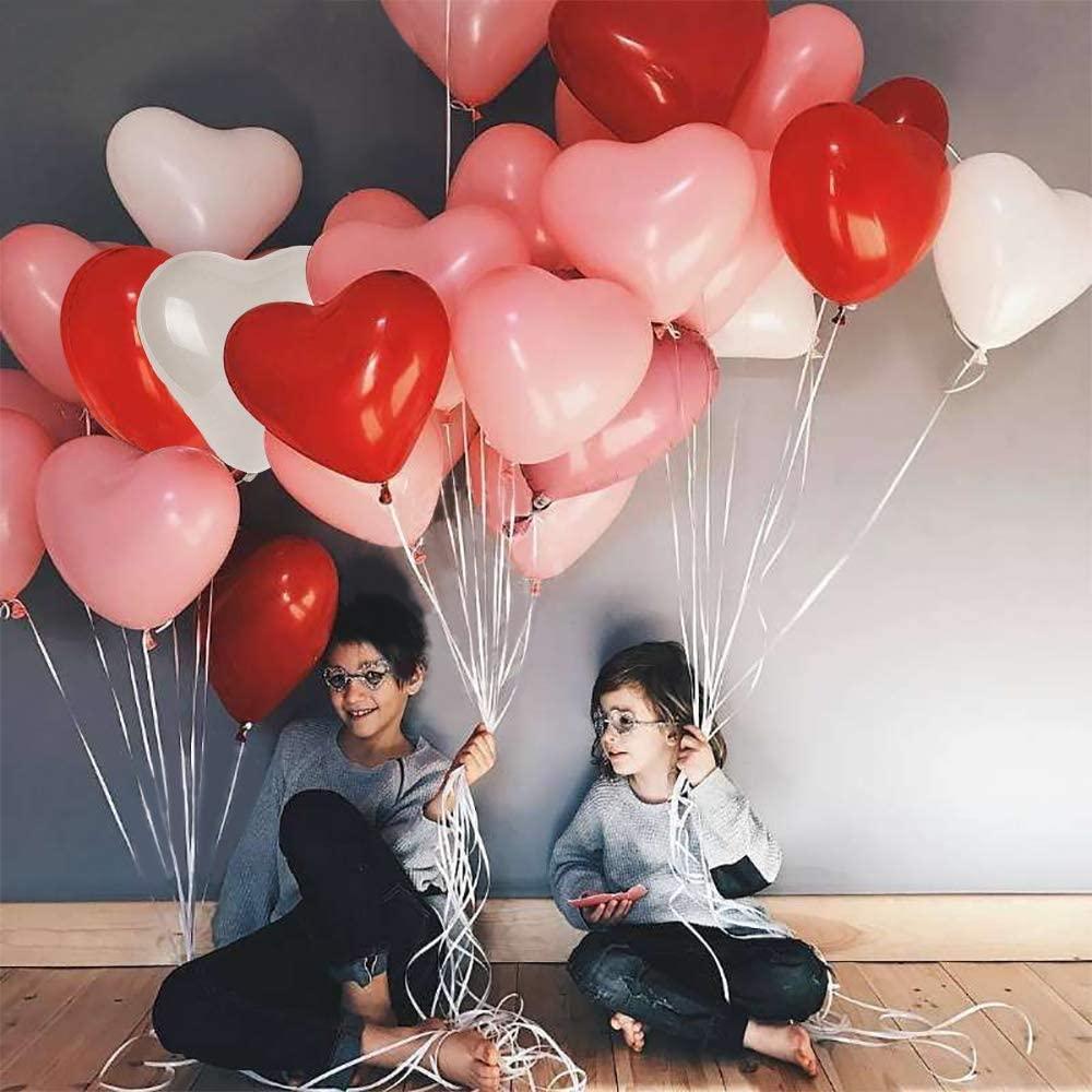 Red & Pink Heart Latex Balloons — Biodegradable, 100-Pack