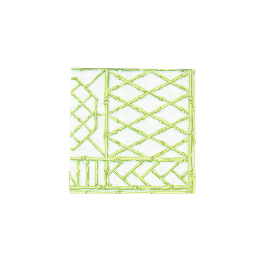 Bamboo Screen Cocktail Napkins — Moss Green, 20-Pack