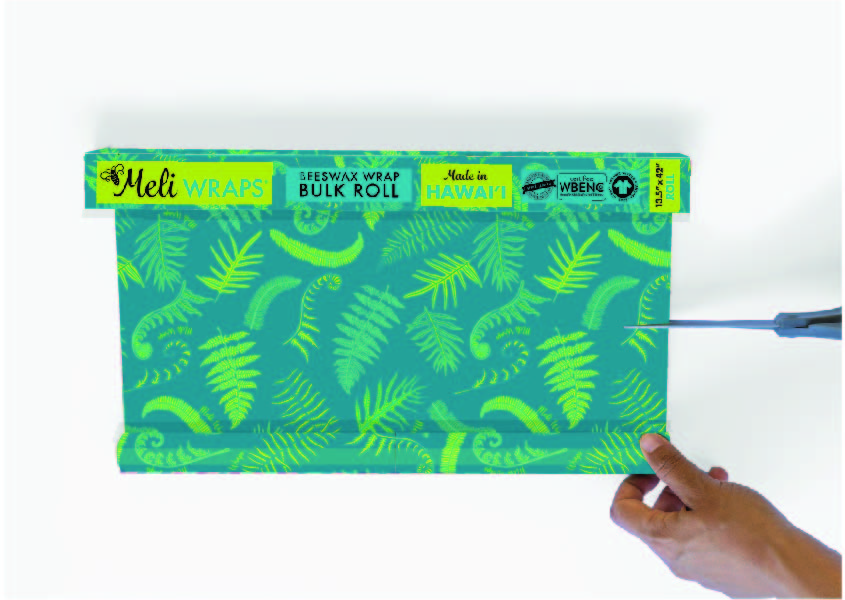 Beeswax Gift Wrap Roll | Reusable as Food Wrap | Fern Design
