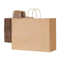 Kraft Paper Bags with Handles — 50-Pack, 16x6x12", Brown
