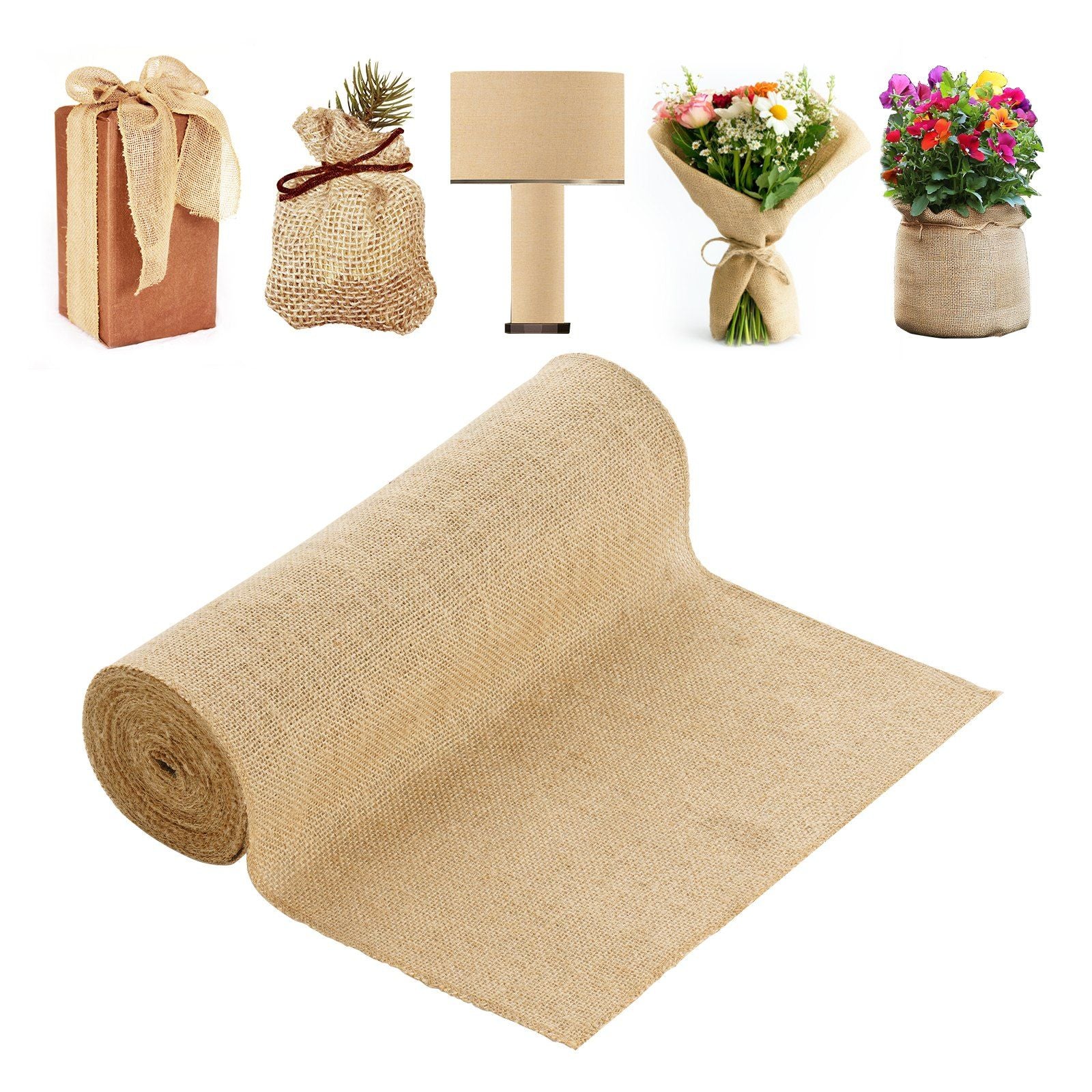 Burlap Fabric Roll | 14" x 30ft | Natural Jute
