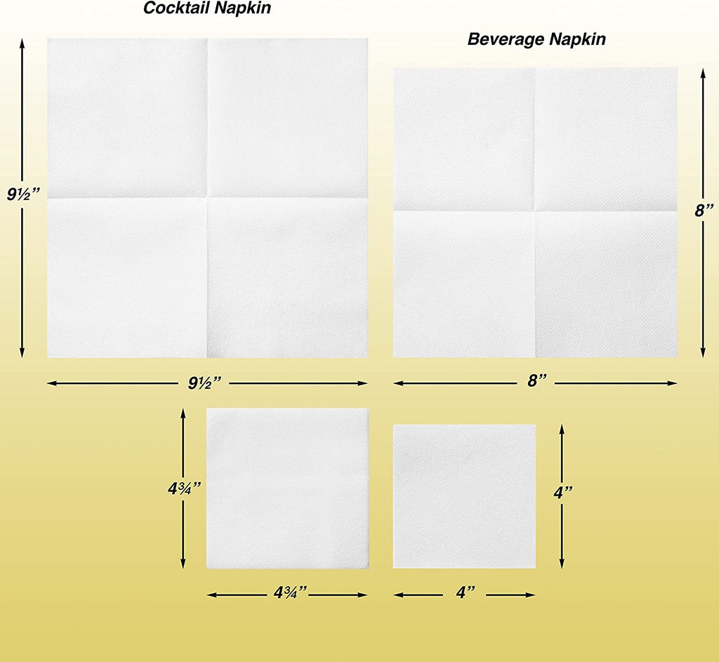 Linen-Feel Cocktail Napkins — Biodegradable, 50-Pack, 4.75"