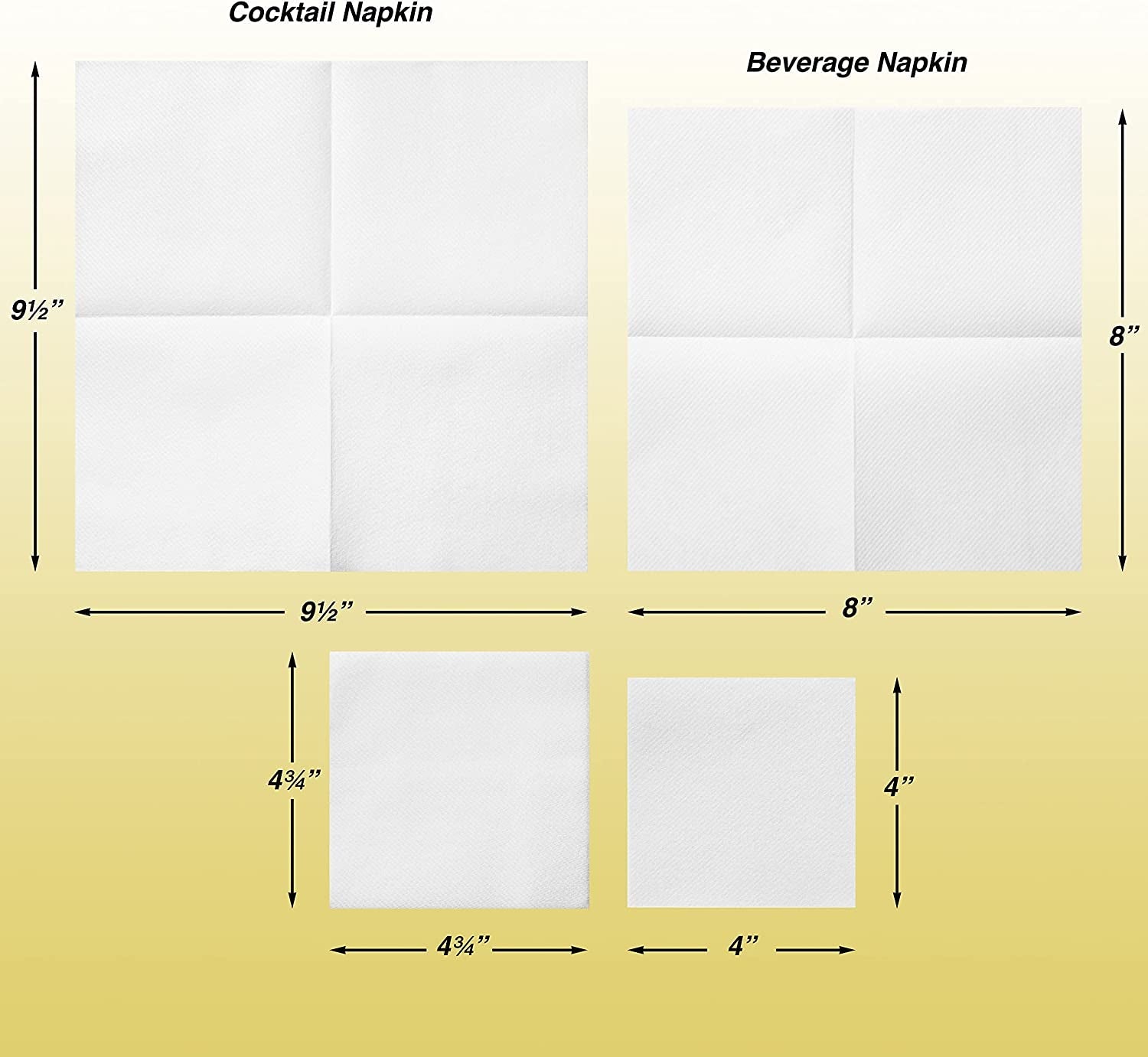 Linen-Feel Cocktail Napkins — Biodegradable, 50-Pack, 4.75"