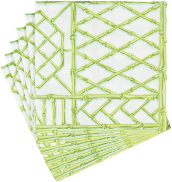 Bamboo Screen Cocktail Napkins — Moss Green, 20-Pack
