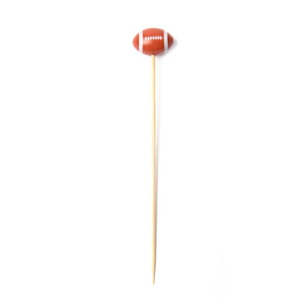 Football Bamboo Cocktail Picks — 4.75", 100 or 1000 Count
