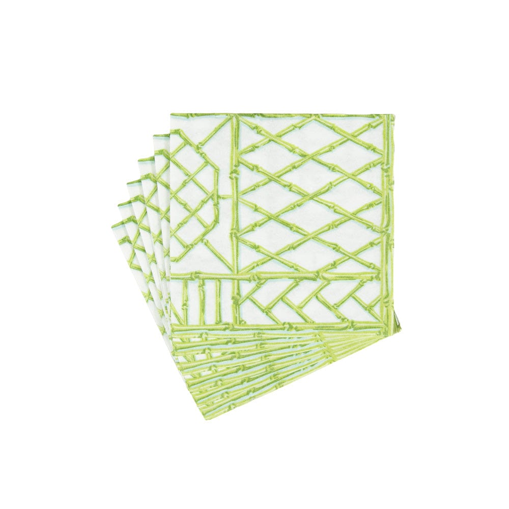 Bamboo Screen Cocktail Napkins — Moss Green, 20-Pack