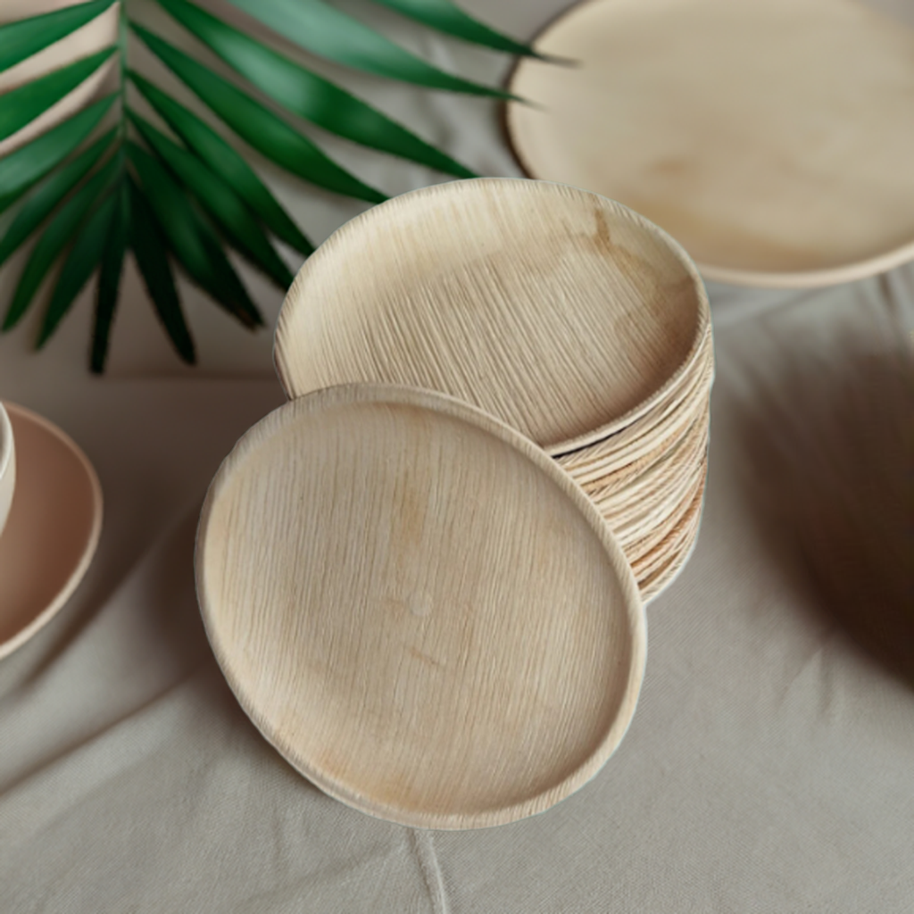 9" Round Palm Leaf Plates | Biodegradable & Compostable | 300-Pack