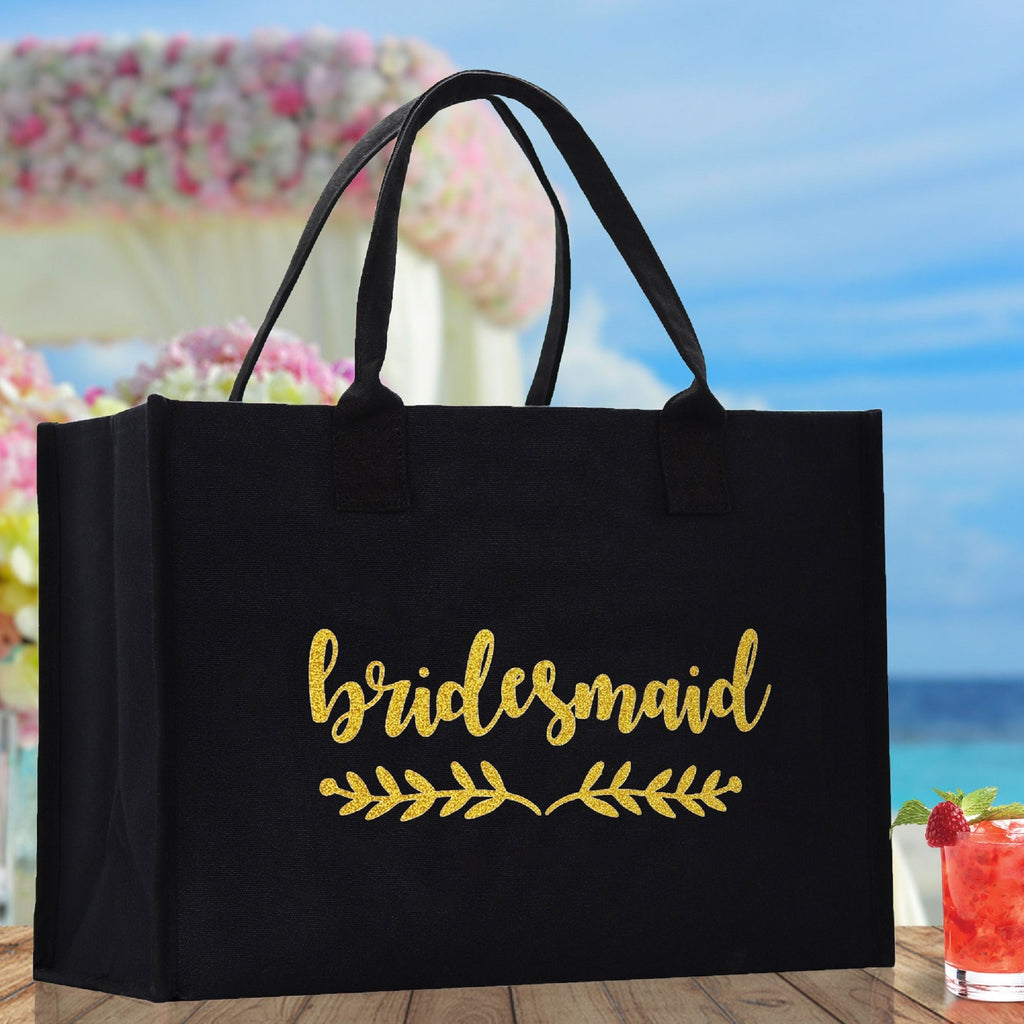 Bridesmaid Cotton Canvas Tote Bag — Bridal Party, 7 Colors