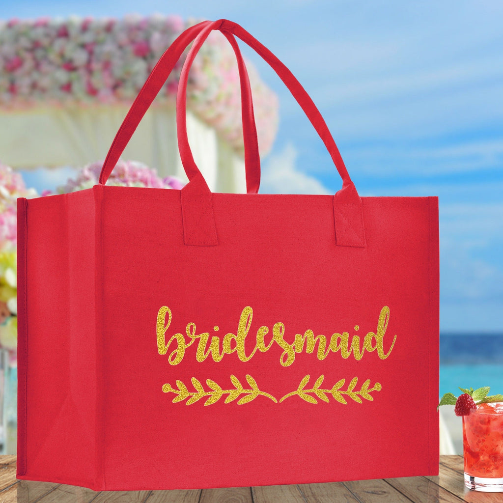 Bridesmaid Cotton Canvas Tote Bag — Bridal Party, 7 Colors