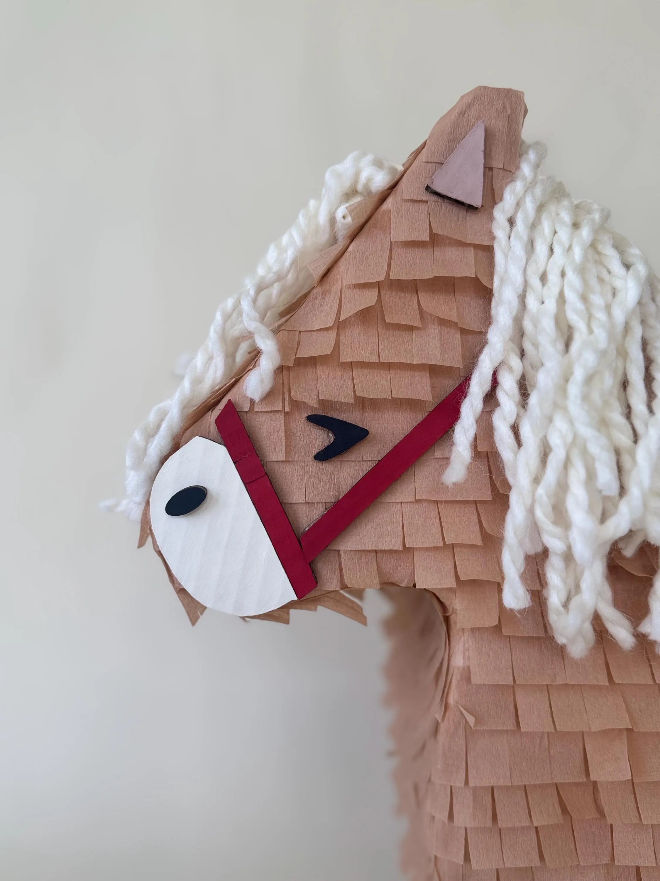 Birthday Horse Piñata — Handmade, 22", String Mane