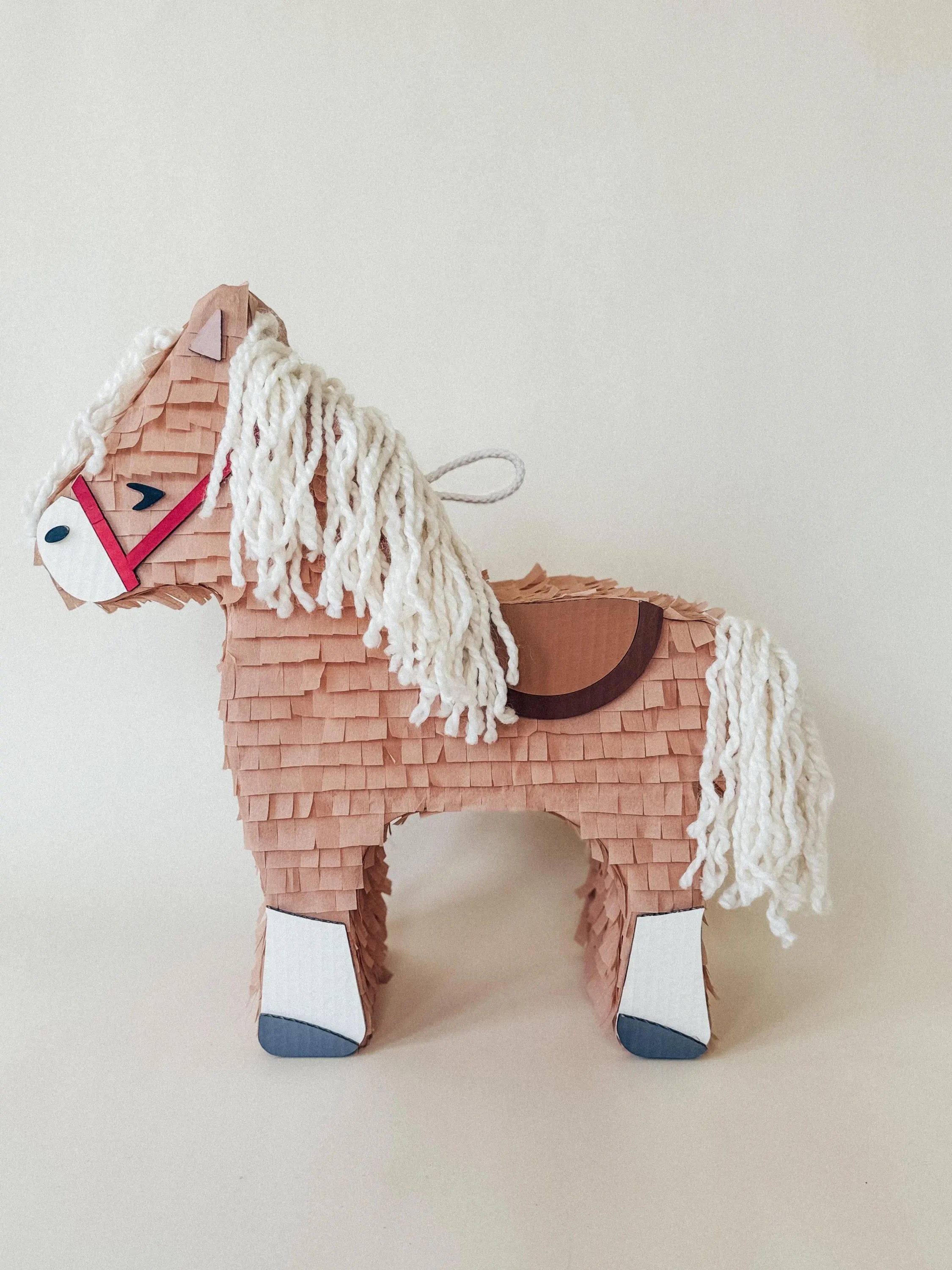 Birthday Horse Piñata — Handmade, 22", String Mane