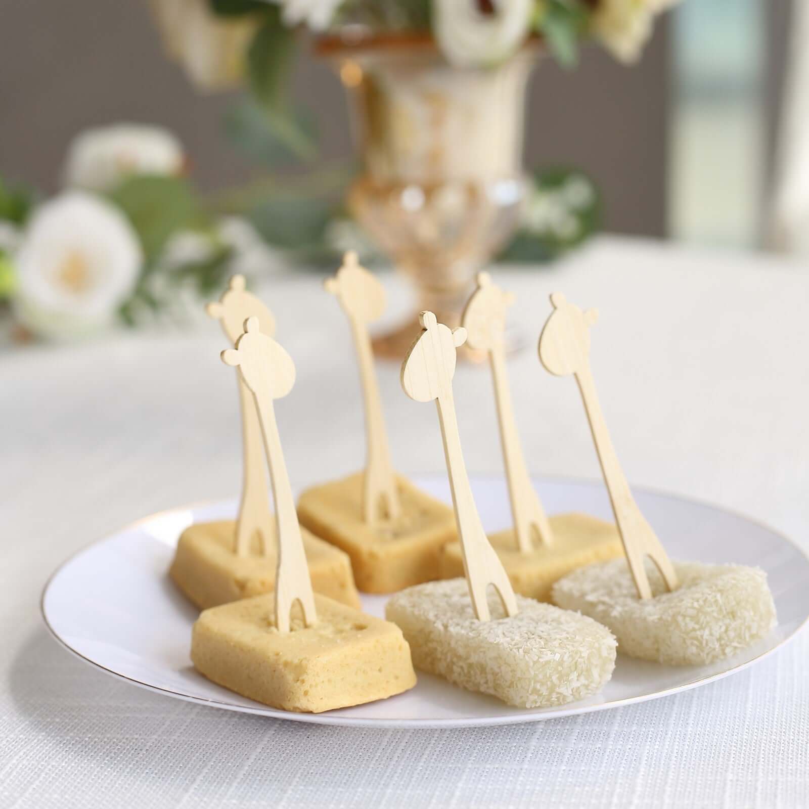 Giraffe Bamboo Cocktail Picks | Double Pronged | 100-Pack