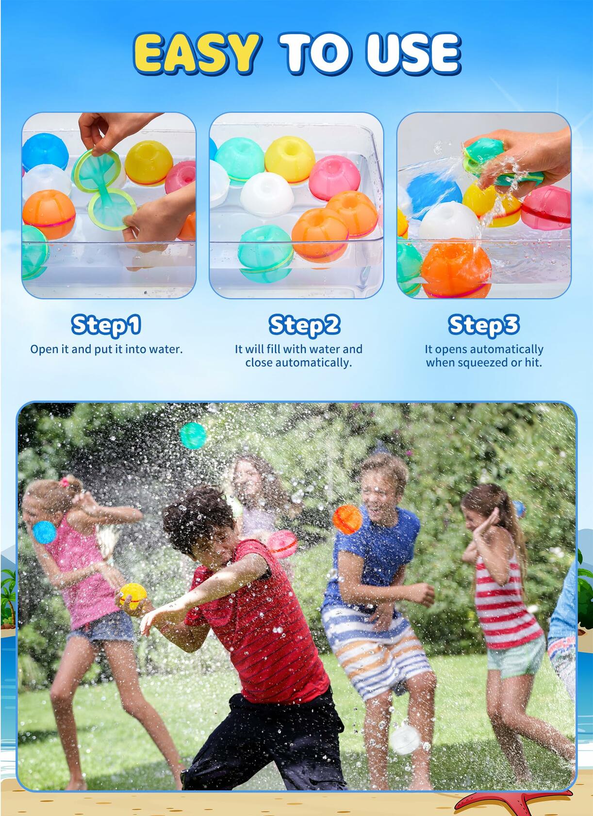 Reusable Magnetic Water Balloons | 12 Pack | Silicone