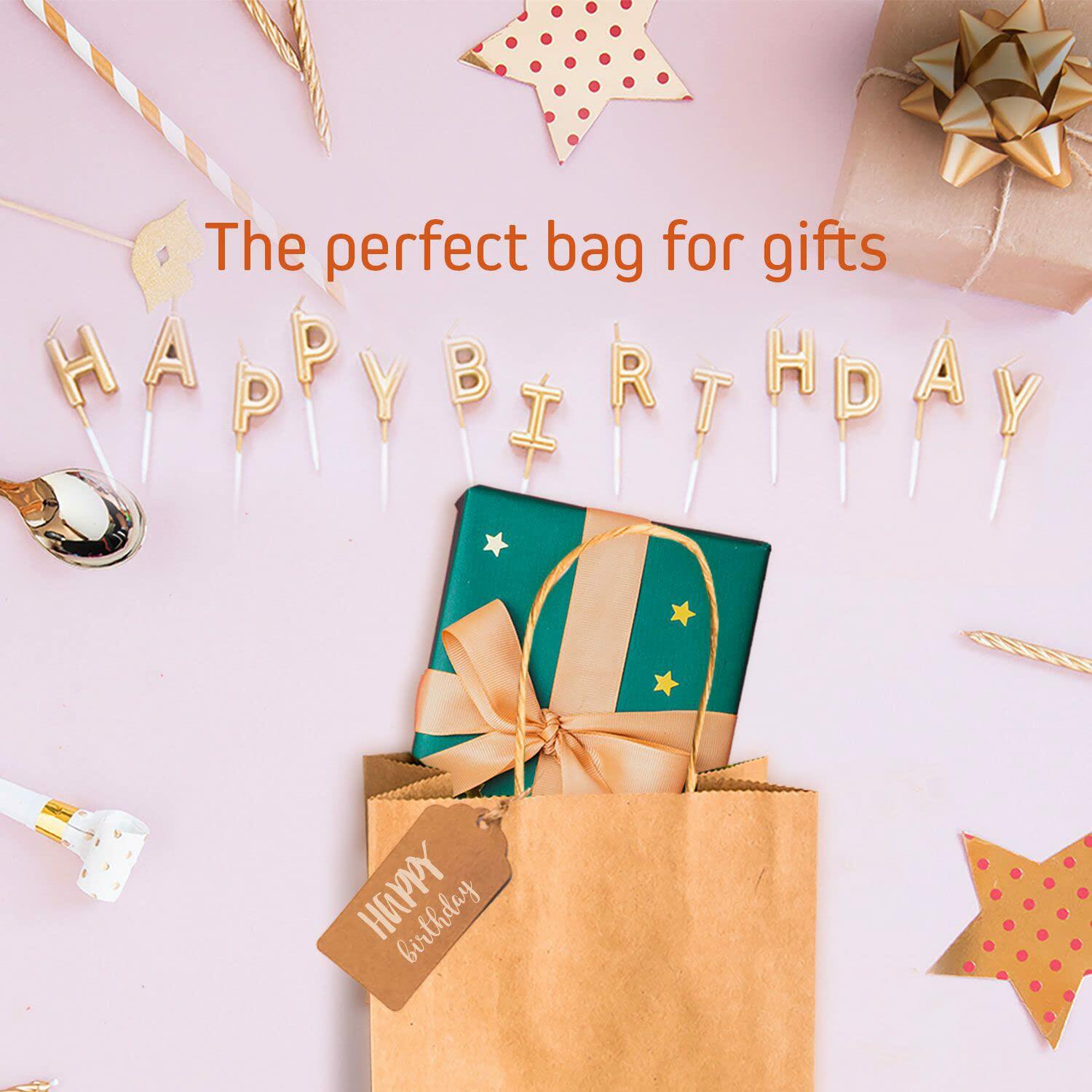 Ruby Red Kraft Paper Gift Bags — Twisted Handles, 8x4.25x10.5"