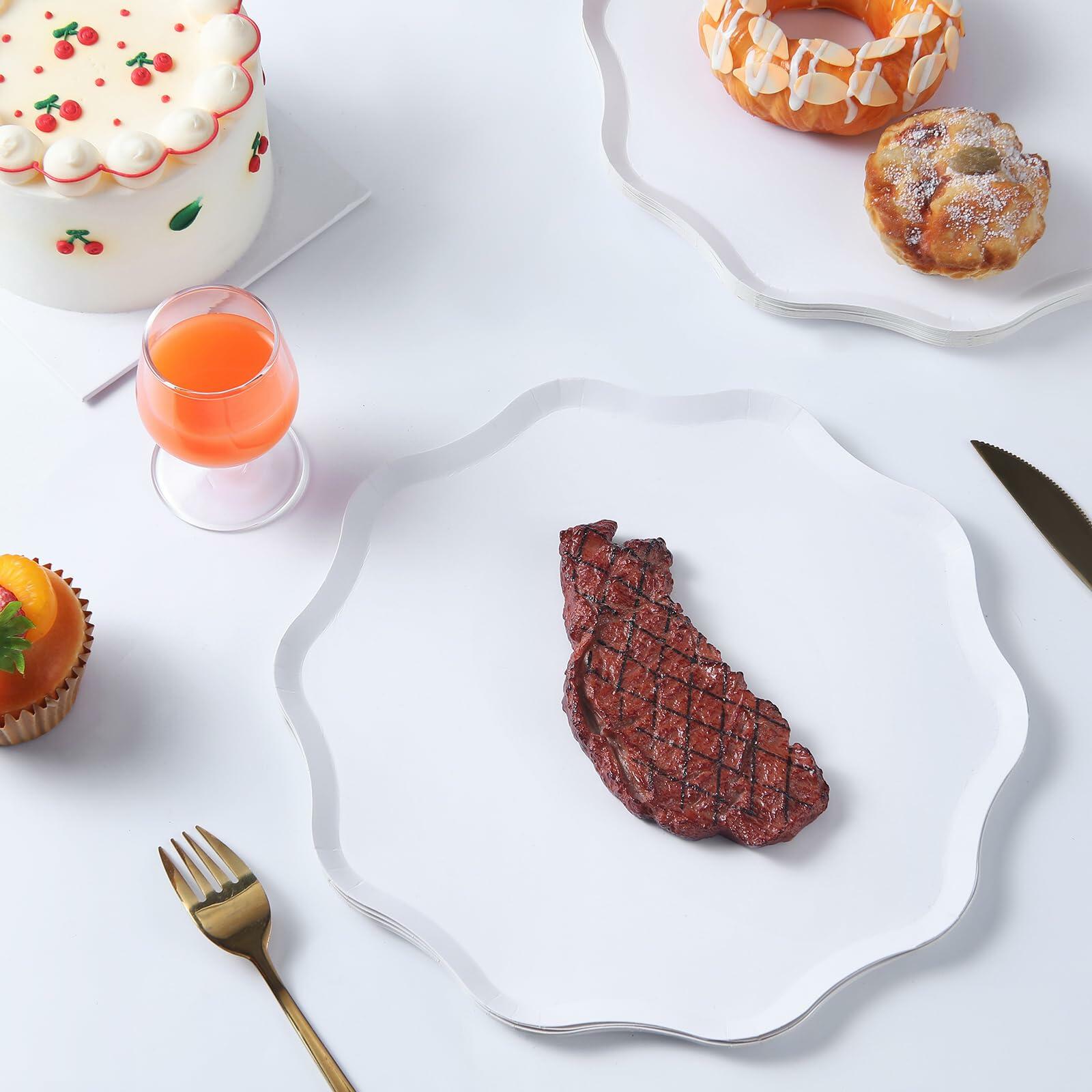Compostable Dinner Plates | French Crème | Wavy Edge | 10.5" | 30-Pack