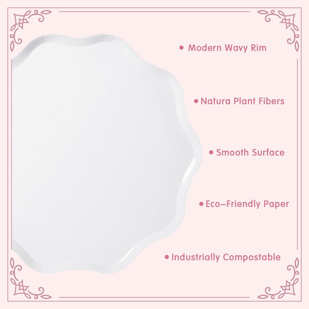 Compostable Dinner Plates | French Crème | Wavy Edge | 10.5" | 30-Pack