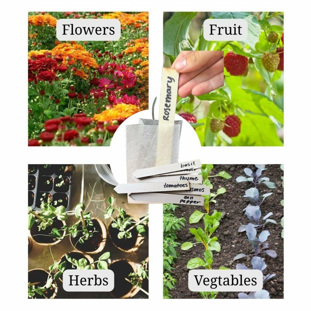 Biodegradable Plant Grow Bags — 15-Pack with Labels, 3.5"