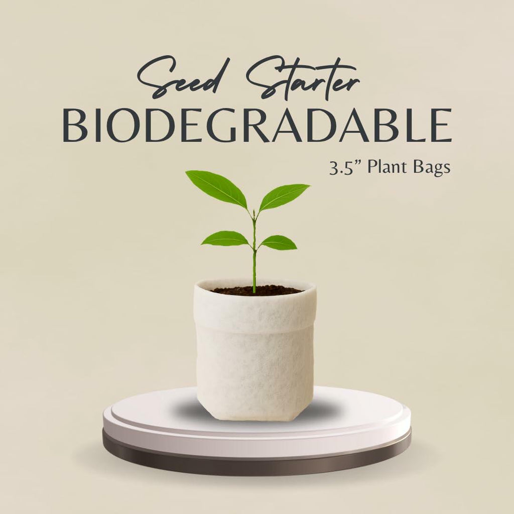 Biodegradable Plant Grow Bags — 15-Pack with Labels, 3.5"