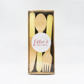 Yellow Dipped Wooden Utensil Set — 24-Piece