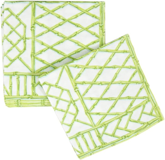 Bamboo Screen Cocktail Napkins — Moss Green, 20-Pack