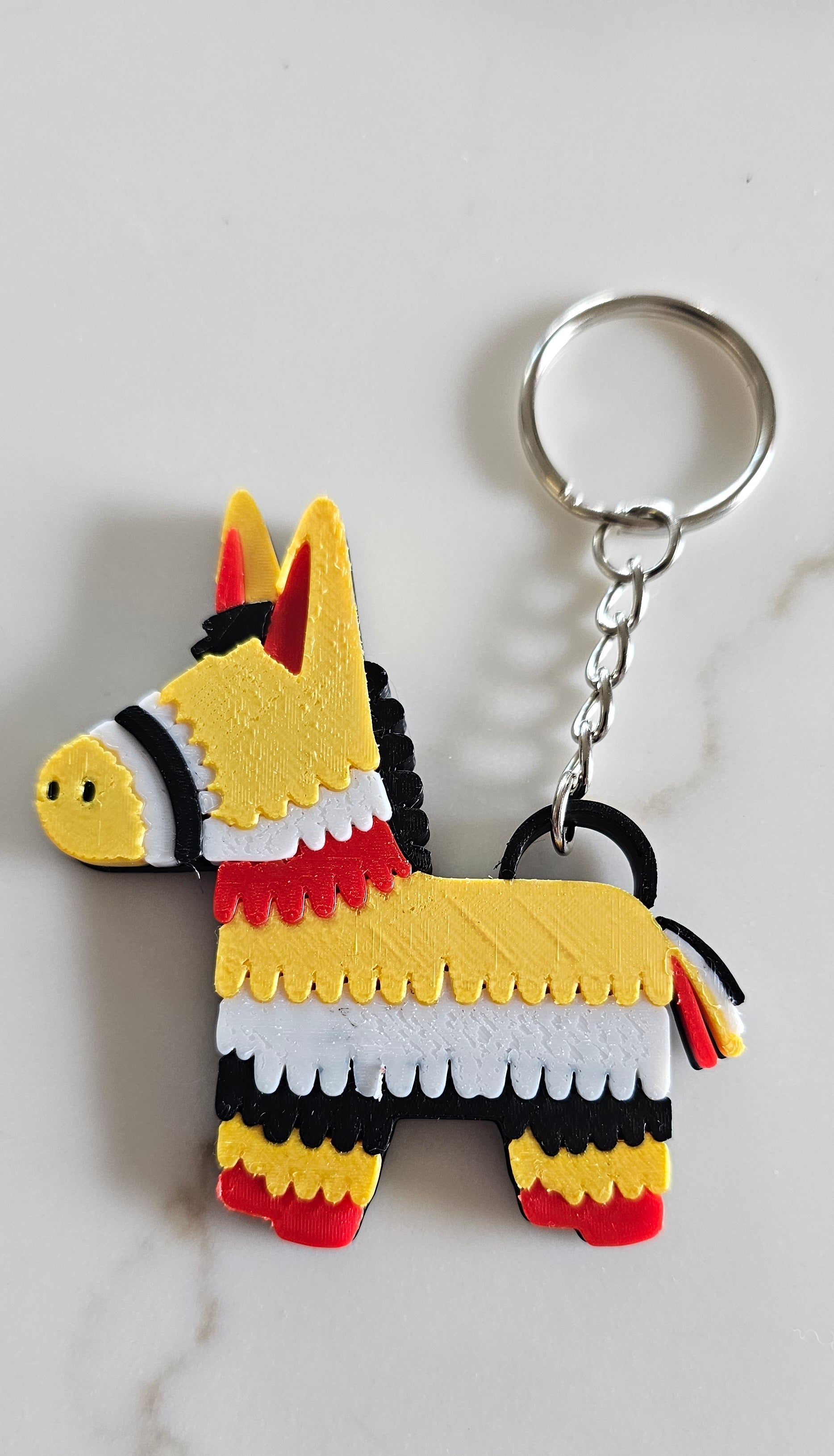 3D Printed Piñata Llama Keychain — Fiesta Party Favor