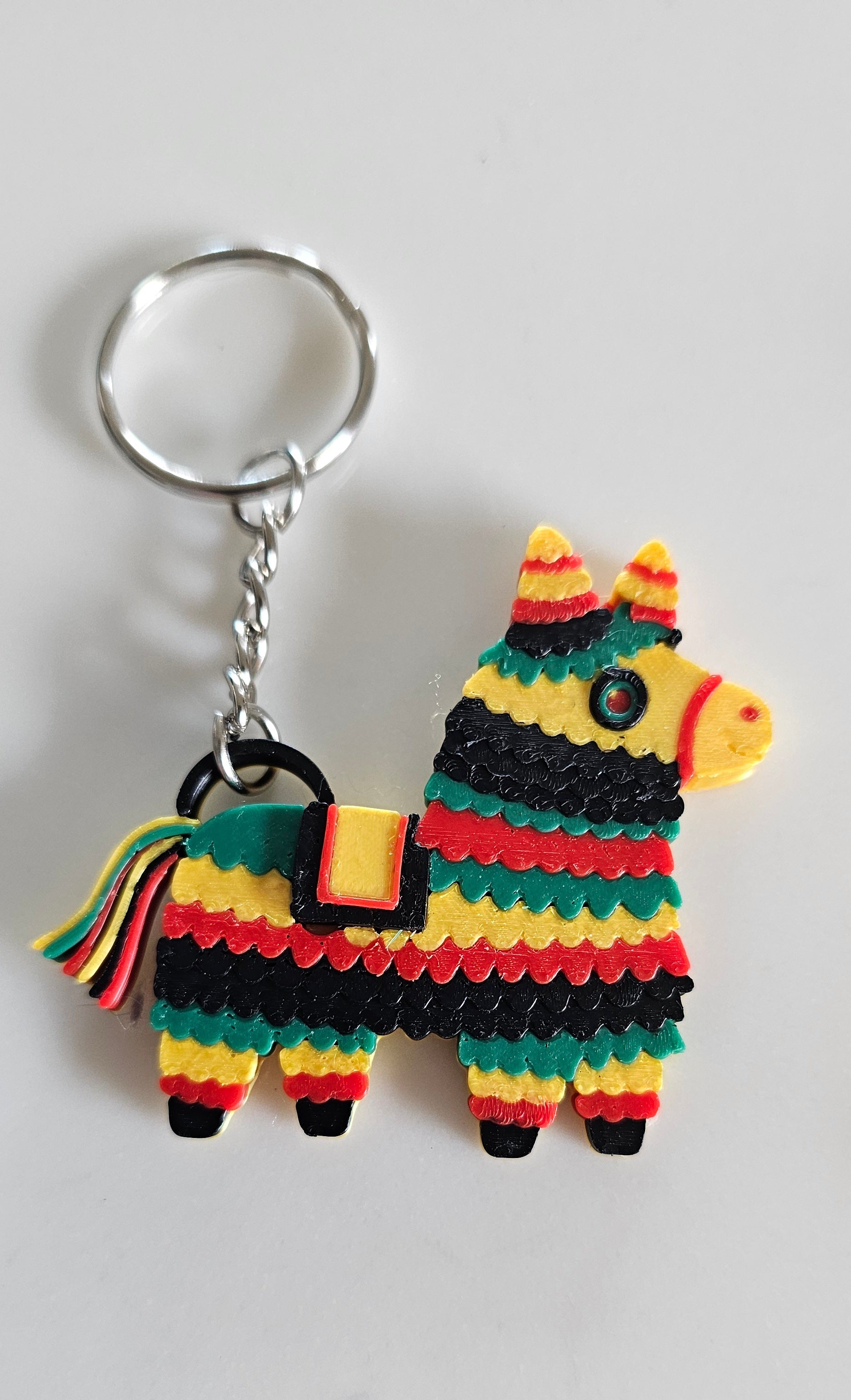 3D Printed Piñata Llama Keychain — Fiesta Party Favor