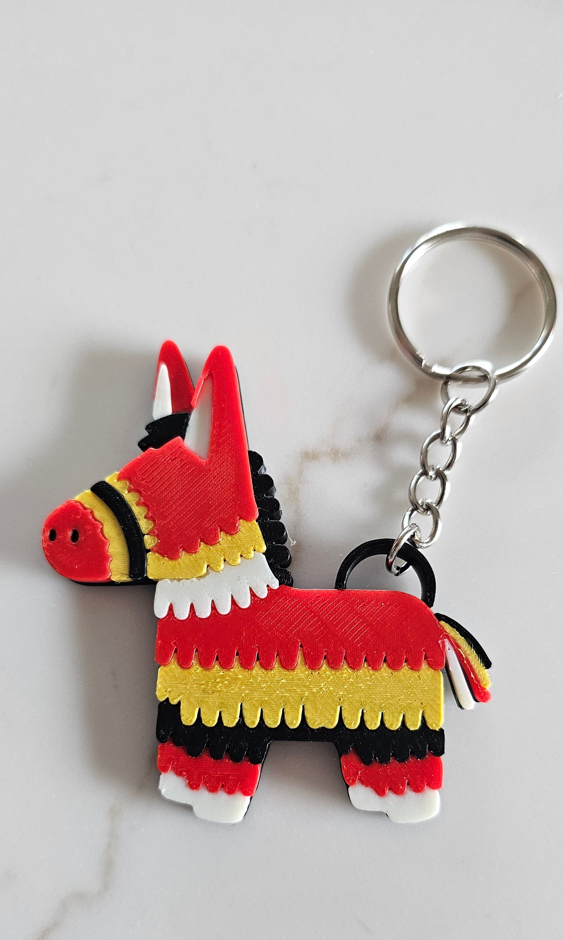 3D Printed Piñata Llama Keychain — Fiesta Party Favor