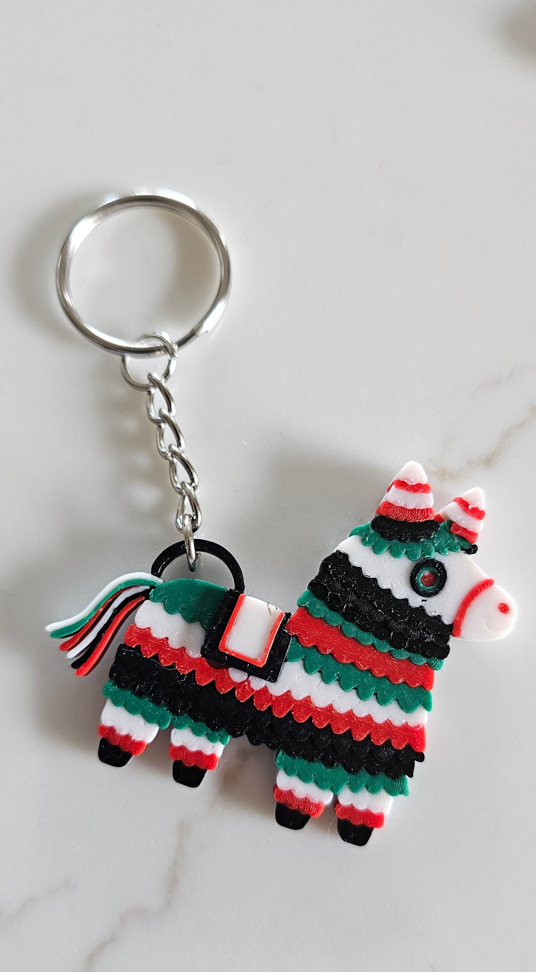 3D Printed Piñata Llama Keychain — Fiesta Party Favor