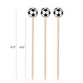Soccer Ball Bamboo Cocktail Picks — 4.75", 100 or 1000 Count